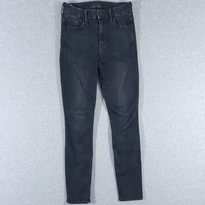 Mother Jeans High Waisted Looker Womens 25x28 Blackbird Black Denim